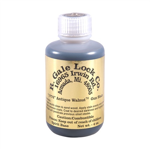 GUN STOCK STAIN ANTIQUE WALNUT STAIN, 4 OZ. GUN STOCK STAIN ANTIQUE WALNUT STAIN, 4 OZ.