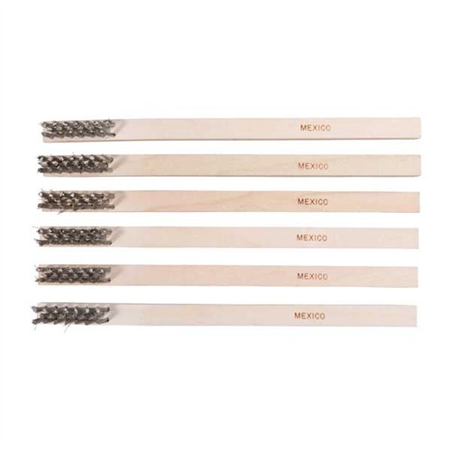 HEAVY-DUTY STRAIGHT WIRE GUNSMITH BRUSHES GUNSMITH HEAVY DUTY BRUSH, SS WIRE, STRAIGHT, 6 PACK