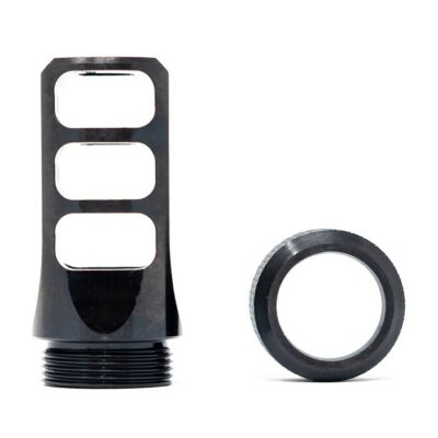 MUZZLOK 8.6 BLACKOUT 3 PORT MUZZLE BRAKE MUZZLOK 8.6 BLACKOUT 3-PORT MUZZLE BRAKE M18X1.5 THREADS BLK