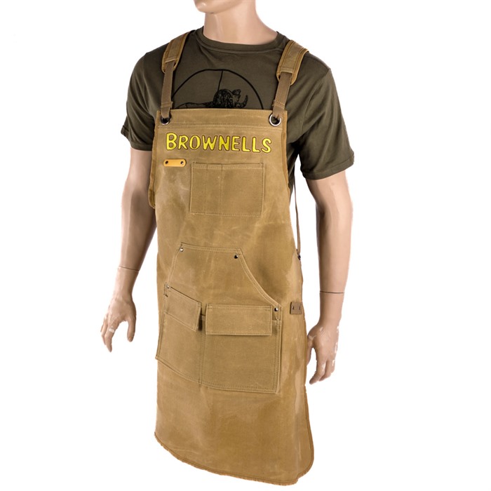 PREMIUM SHOP APRON WAXED CANVAS SHOP APRON, BROWN PREMIUM SHOP APRON WAXED CANVAS SHOP APRON, BROWN