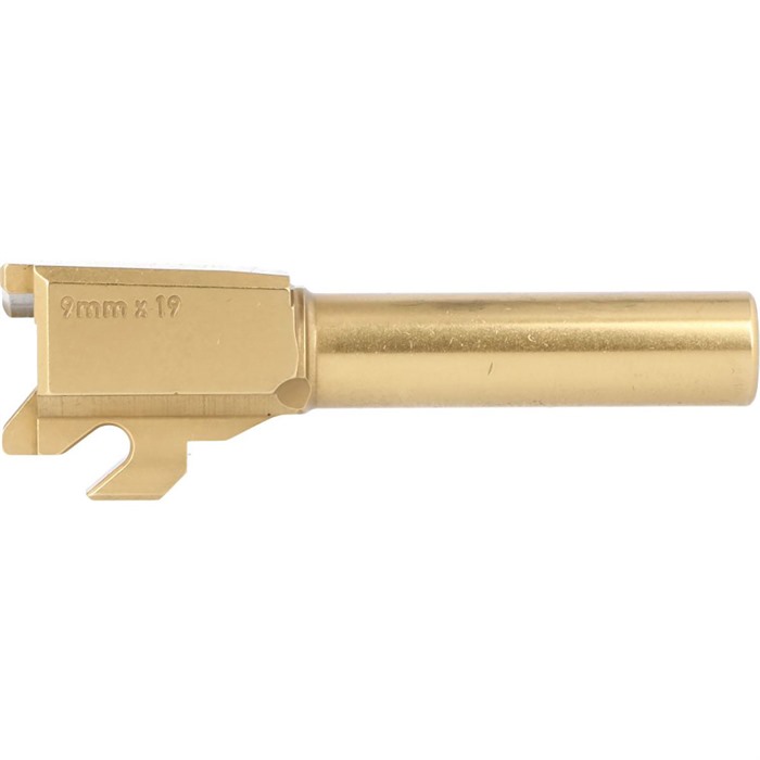 9MM LUGER BARREL WITHOUT LCI FOR SIG SAUER® P320 SUBCOMPACT P320 SUBCOMPACT 3.6” BBL 9MM LUGER W/O LCI NON-THREADED GOLD