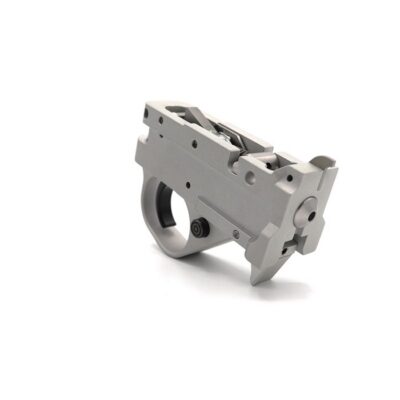 TWO STAGE TRIGGER UNIT FOR RUGER 10/22 TWO STAGE TRIGGER UNIT FOR 10/22 SILVER BLK CURVED EXTENDED