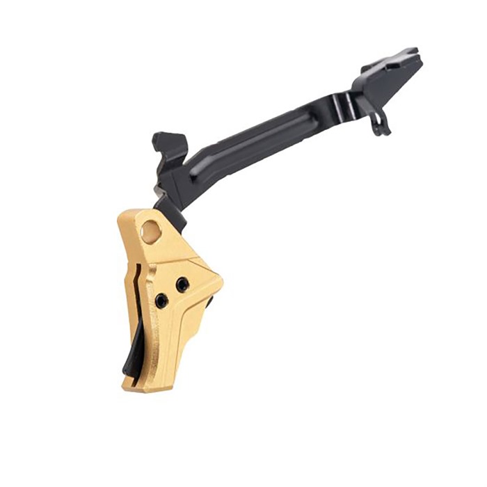 I.T.T.S. TRIGGER W/SAFETY SHOE & TRIGGER BAR FOR GLOCK® G3/G4 ITTS TRIGGER W/TRIGGER BAR FOR GLOCK G3/G4 GOLD/BLACK SCREW I.T.T.S. TRIGGER W/SAFETY SHOE & TRIGGER BAR FOR GLOCK® G3/G4 ITTS TRIGGER W/TRIGGER BAR FOR GLOCK G3/G4 GOLD/BLACK SCREW