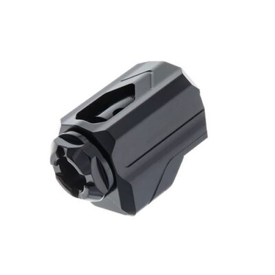 T-COMP COMPENSATOR FOR HANDGUNS UNIVERSAL W/ 1/2”X28 THREAD UNI-COMP COMPENSATOR FOR 9MM UNIVERSAL BLACK W/BLACK SCREW