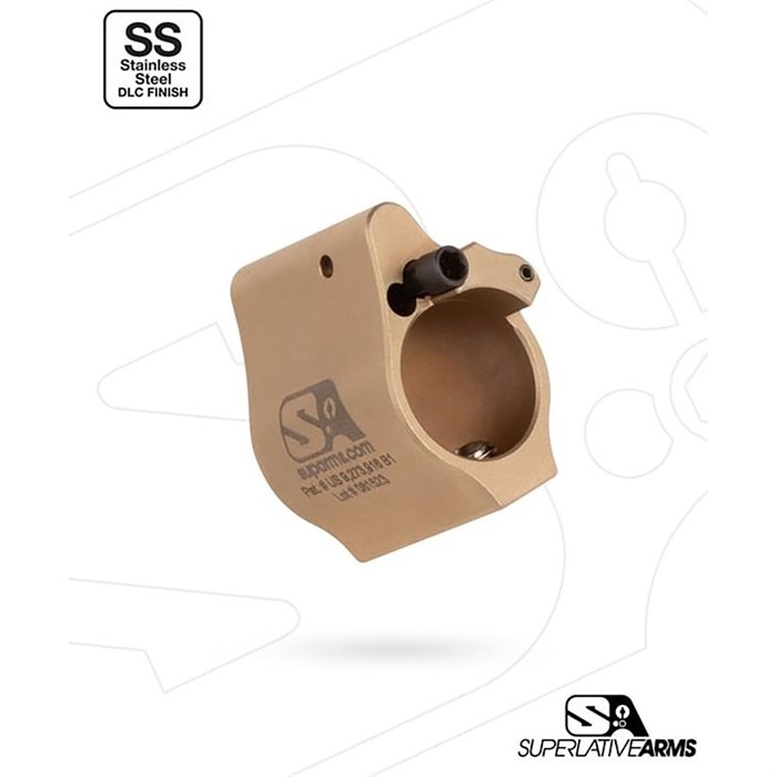 AR-15 SOLID ADJUSTABLE GAS BLOCK AR-15 SOLID SS ADJUSTABLE GAS BLOCK .750” TAN