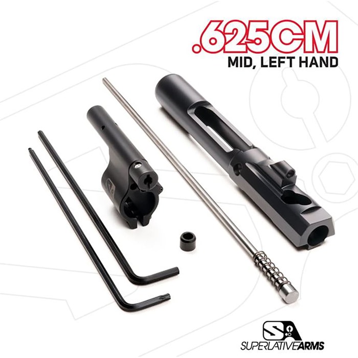 AR-15 ADJUSTABLE PISTON SYSTEM W/CLAMP 0.625” BLOCK LEFT HAND AR-15 ADJ PISTON SYSTEM W/CLAMPON .625” GAS BLOCK MID LH AR-15 ADJUSTABLE PISTON SYSTEM W/CLAMP 0.625” BLOCK LEFT HAND AR-15 ADJ PISTON SYSTEM W/CLAMPON .625” GAS BLOCK MID LH