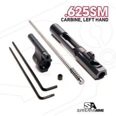 AR-15 ADJUSTABLE PISTON SYSTEM W/0.625” GAS BLOCK LEFT HAND AR-15 ADJ PISTON SYSTEM W/SOLID .625” GAS BLOCK CARBINE LH