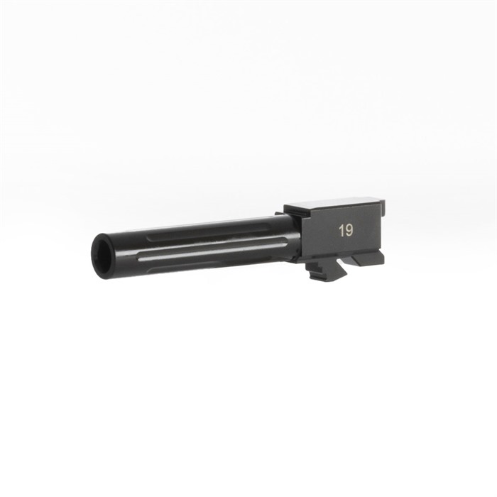 FLUTED MATCH GRADE BARRELS FOR GLOCK® BRN PISTOL FLUTED G19 GEN1-5 9MM LUGER 4.02” BARREL FLUTED MATCH GRADE BARRELS FOR GLOCK® BRN PISTOL FLUTED G19 GEN1-5 9MM LUGER 4.02” BARREL