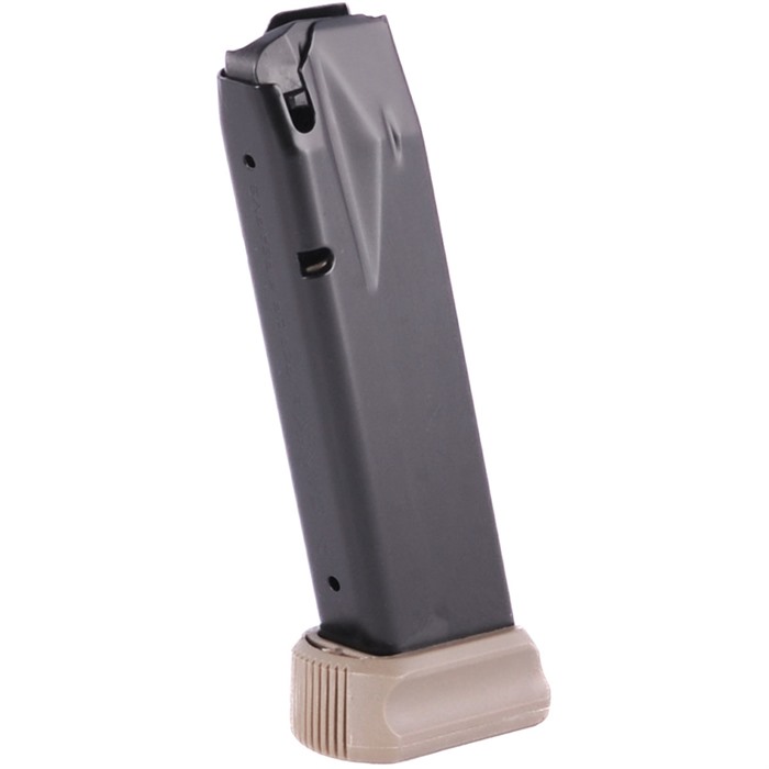 FULL SIZE 9MM LUGER HANDGUN MAGAZINE TP9/METE SFX FULL SIZE 9MM LUGER 18RD MAG W/+2 EXT FDE