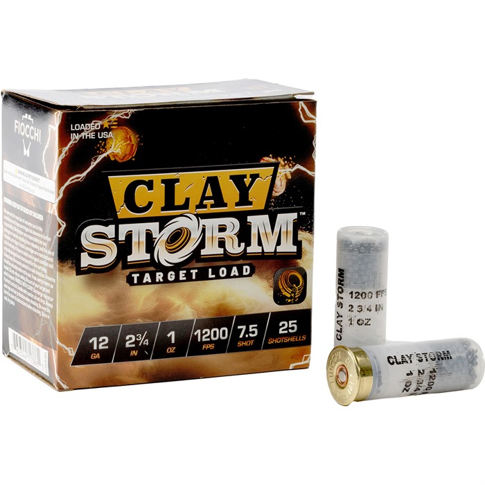 CLAY STORM 12 GAUGE #7.5 SHOT SHOTGUN AMMO CLAY STORM 12 GAUGE 2-3/4” 1-1/8OZ #7.5 SHOT 1200 FPS 25/BOX CLAY STORM 12 GAUGE #7.5 SHOT SHOTGUN AMMO CLAY STORM 12 GAUGE 2-3/4” 1-1/8OZ #7.5 SHOT 1200 FPS 25/BOX