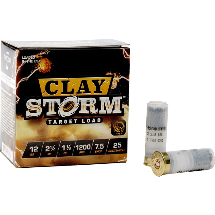 CLAY STORM 12 GAUGE #7.5 SHOT SHOTGUN AMMO CLAY STORM 12 GAUGE 2-3/4” 1OZ #7.5 SHOT 1200 FPS 25/BOX CLAY STORM 12 GAUGE #7.5 SHOT SHOTGUN AMMO CLAY STORM 12 GAUGE 2-3/4” 1OZ #7.5 SHOT 1200 FPS 25/BOX
