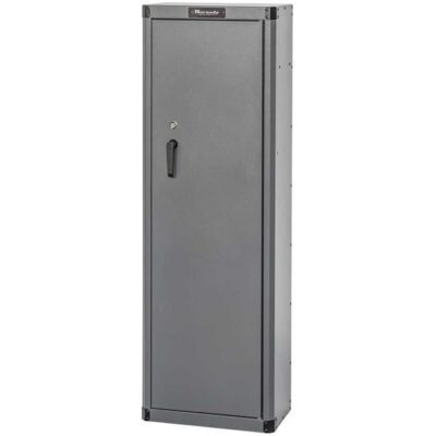 GUN CABINET WITH KEY LOCK 8-GUN GUN CABINET W/KEY LOCK 8-GUN 55” H X 18” W X 10” D, BLACK