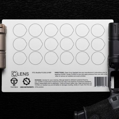 CLENS LENS PROTECTION FOR FLASHLIGHTS AND WEAPON LIGHTS CLENS 18SM SMALL MEDIUM SIZE HALF SHEET
