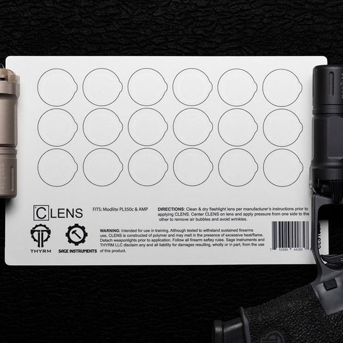 CLENS LENS PROTECTION FOR FLASHLIGHTS AND WEAPON LIGHTS CLENS 18SM SMALL MEDIUM SIZE HALF SHEET CLENS LENS PROTECTION FOR FLASHLIGHTS AND WEAPON LIGHTS CLENS 18SM SMALL MEDIUM SIZE HALF SHEET