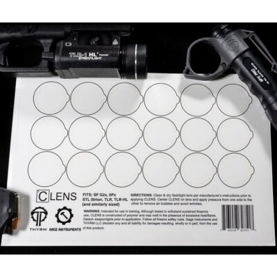 CLENS LENS PROTECTION FOR FLASHLIGHTS AND WEAPON LIGHTS CLENS 18M MEDIUM SIZE HALF SHEET