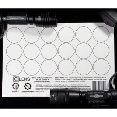CLENS LENS PROTECTION FOR FLASHLIGHTS AND WEAPON LIGHTS CLENS 18L LARGE SIZE HALF SHEET