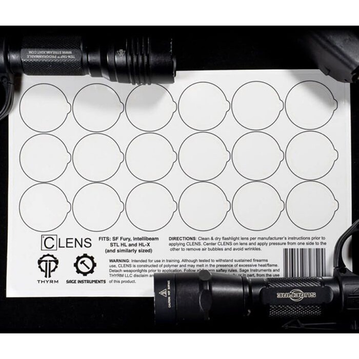 CLENS LENS PROTECTION FOR FLASHLIGHTS AND WEAPON LIGHTS CLENS 18L LARGE SIZE HALF SHEET CLENS LENS PROTECTION FOR FLASHLIGHTS AND WEAPON LIGHTS CLENS 18L LARGE SIZE HALF SHEET