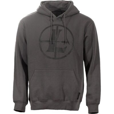 DISTRESSED RETICLE HOODIE DISTRESSED RETICLE HOODIE LARGE GUNMETAL