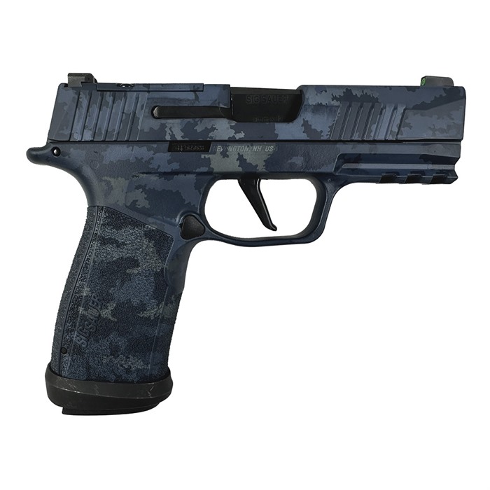P365 XMACRO TACOPS CUSTOM 9MM LUGER BLUE CAMO SEMI-AUTO HANDGUN P365-XMACRO TACOPS 9MM 3.7”BBL (4)17RD BLUE MULTI CAMO