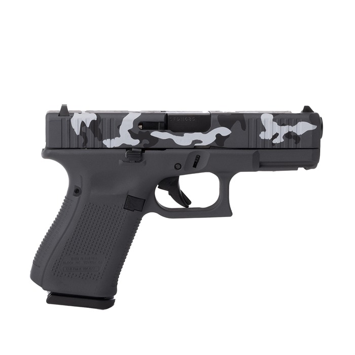 19 GEN 5 CUSTOM 9MM LUGER URBAN CAMO SEMI-AUTO HANDGUN GLOCK 19 GEN 5 9MM LUGER 4.02” BBL (3)15RD MAGS URBAN CAMO 19 GEN 5 CUSTOM 9MM LUGER URBAN CAMO SEMI-AUTO HANDGUN GLOCK 19 GEN 5 9MM LUGER 4.02” BBL (3)15RD MAGS URBAN CAMO