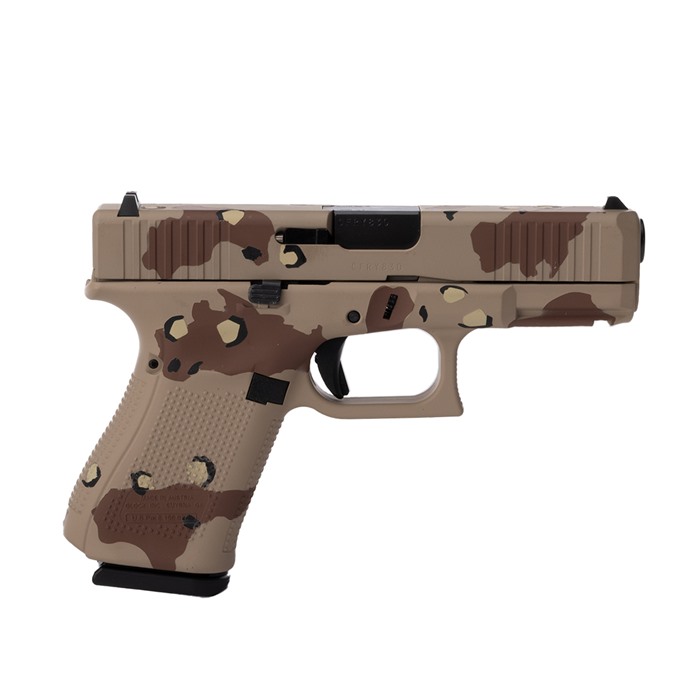 19 GEN 5 9MM LUGER SEMI-AUTO HANDGUN GLOCK 19 GEN 5 9MM LUGER 4.02” BBL (3)15RD MAGS DESERT STORM 19 GEN 5 9MM LUGER SEMI-AUTO HANDGUN GLOCK 19 GEN 5 9MM LUGER 4.02” BBL (3)15RD MAGS DESERT STORM