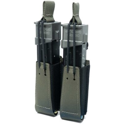 DOUBLE PISTOL MAGAZINE POUCH WITH BUNGEE RETENTION DOUBLE PISTOL MAGAZINE POUCH W/BUNGEE RETENTION RANGER GRN