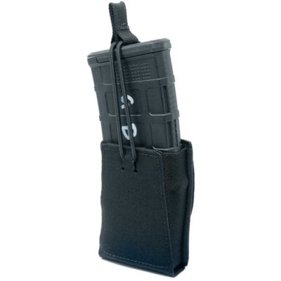 SINGLE RIFLE 7.62MM RIFLE POUCH WITH BUNGEE RETENTION SINGLE RIFLE 7.62MM MAG POUCH W/BUNGEE RETENTION BLACK