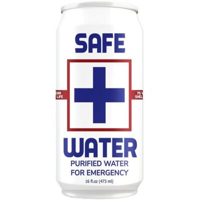SAFE WATER ULTRA-PURE EMERGENCY DRINKING WATER SAFE WATER 16OZ CANNED WATER PALLET-72 CASES