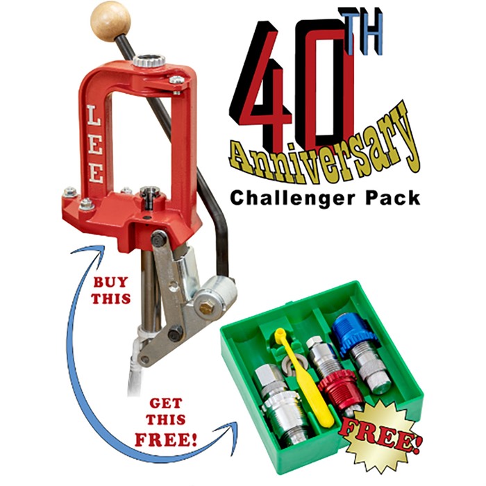 CHALLENGER 40TH ANNIVERSAY PRESS W/3-DIE BREECH LOCK RELOAD DIES 40TH ANNIVERSARY PACK W/40 S&W BREECH LOCK 3-DIE SET CHALLENGER 40TH ANNIVERSAY PRESS W/3-DIE BREECH LOCK RELOAD DIES 40TH ANNIVERSARY PACK W/40 S&W BREECH LOCK 3-DIE SET