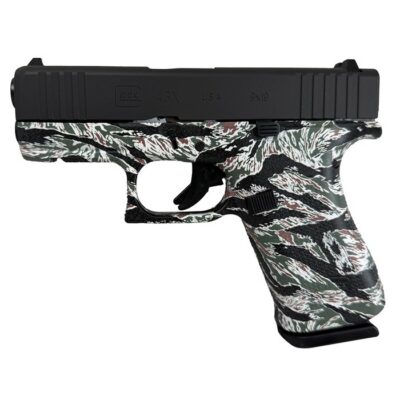 GLOCK 43X 9MM W/FRONT RAIL BLACK US – TIGER CAMO GLOCK 43X 9MM  W/FRONT RAIL BLACK US – TIGER CAMO