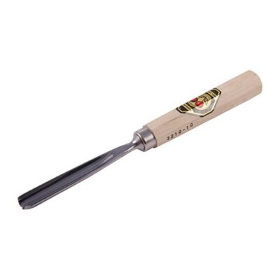 TWO CHERRIES CHISEL GOUGE, STRAIGHT WITH WOOD HANDLE, 10MM