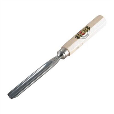 TWO CHERRIES CHISEL GOUGE, STRAIGHT WITH WOOD HANDLE, 12MM