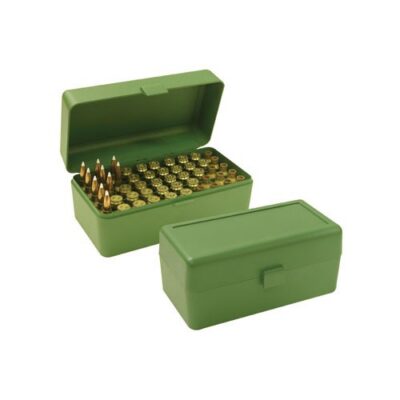 FLIP TOP RIFLE AMMO BOXES FLIP TOP RIFLE AMMO BOX 25 WSM-6.5 PRC 50 RND GREEN