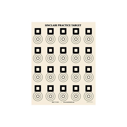 SINCLAIR BENCHREST PRACTICE TARGET (25 PACK) BRENCHREST PRACTICE TARGETS 25 PACK