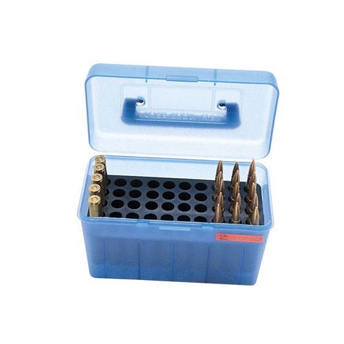 HANDLE CARRY RIFLE AMMO BOXES HANDLE CARRY RIFLE AMMO BOX 17 REM-300 AAC 50 RD BLUE