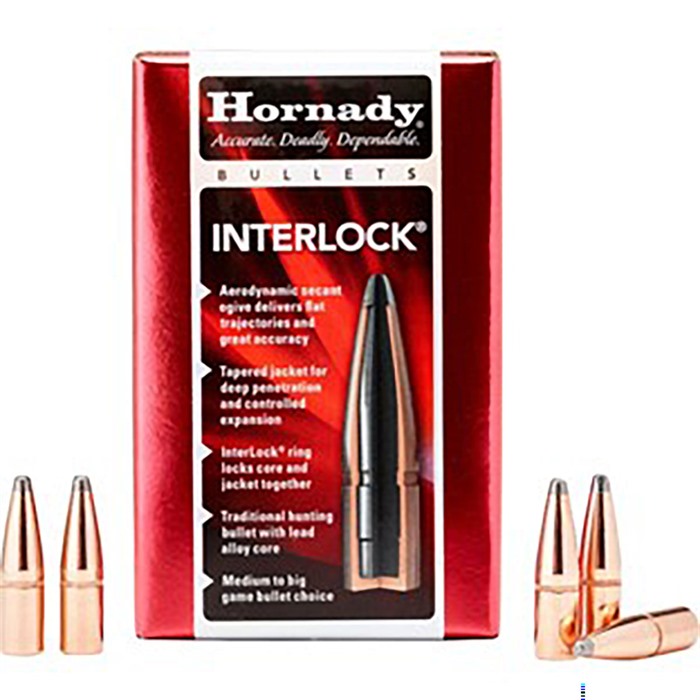 INTERLOCK 6.5MM (0.264”) SOFT POINT BULLETS INTERLOCK® 6.5MM CALIBER (0.264”) 129GR SPIRE POINT 100/BOX INTERLOCK 6.5MM (0.264”) SOFT POINT BULLETS INTERLOCK® 6.5MM CALIBER (0.264”) 129GR SPIRE POINT 100/BOX