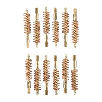 Dozen Pack Bronze Pistol Brushes BRONZE PISTOL BRUSH, 9MM/38/357 CALIBER, 8-32M, 12 PACK