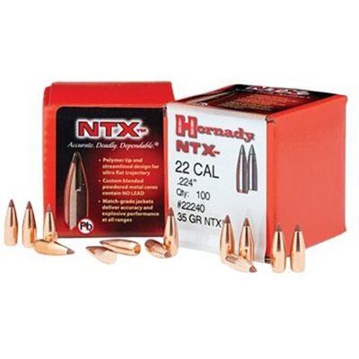 NTX 22 CALIBER (.224”) RIFLE BULLETS NTX 22 CALIBER (0.224”) 35GR LEAD FREE POLYMER TIP 100/BOX