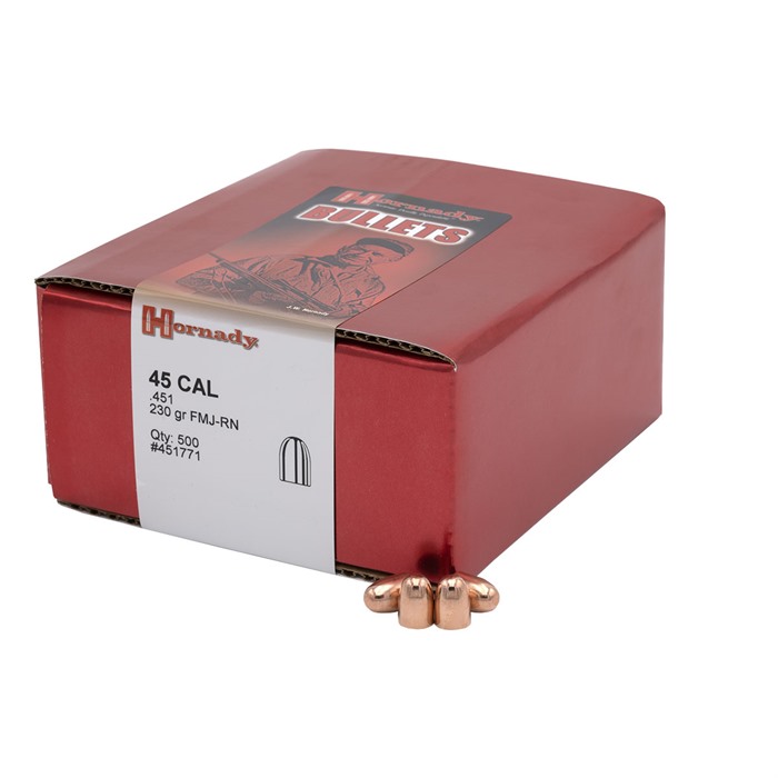 FMJ .45 CALIBER (0.451”) PISTOL BULLETS FULL METAL JACKET 45 CALIBER (0.451”) 230GR 500/BOX FMJ .45 CALIBER (0.451”) PISTOL BULLETS FULL METAL JACKET 45 CALIBER (0.451”) 230GR 500/BOX