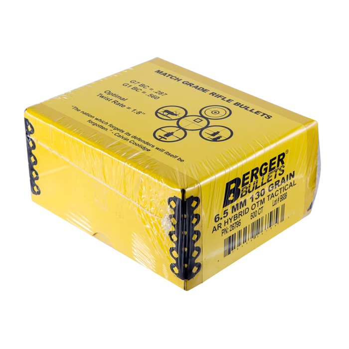 AR HYBRID TACTICAL 6.5MM (0.264”) OTM BULLETS 6.5MM (0.264”) 130GR HYBRID OTM BOAT TAIL 500/BOX AR HYBRID TACTICAL 6.5MM (0.264”) OTM BULLETS 6.5MM (0.264”) 130GR HYBRID OTM BOAT TAIL 500/BOX