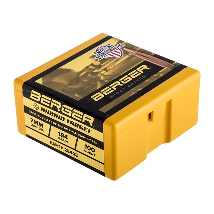 F-OPEN 7MM (0.284”) BOAT TAIL BULLETS 7MM (0.284”) 184GR HYBRID BOAT TAIL 500/BOX F-OPEN 7MM (0.284”) BOAT TAIL BULLETS 7MM (0.284”) 184GR HYBRID BOAT TAIL 500/BOX