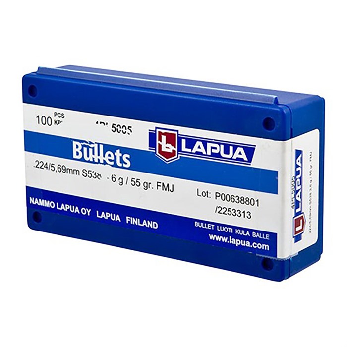 FMJ BULLETS 22 CALIBER (0.224”) 55GR FULL METAL JACKET 100/BOX FMJ BULLETS 22 CALIBER (0.224”) 55GR FULL METAL JACKET 100/BOX