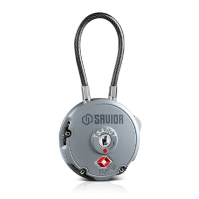 Savior Equipment LK-ROUND-GS – 3-Digit 3.35″ Gray Zinc Alloy Keyless Lock Cable Lock