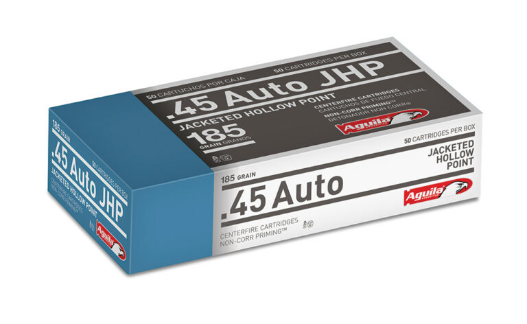 Aguila 1E454321 Pistol 45 ACP 185 gr Jacketed Hollow Point (JHP) 50 Bx/ 10 Cs Aguila 1E454321 Pistol 45 ACP 185 gr Jacketed Hollow Point (JHP) 50 Bx/ 10 Cs