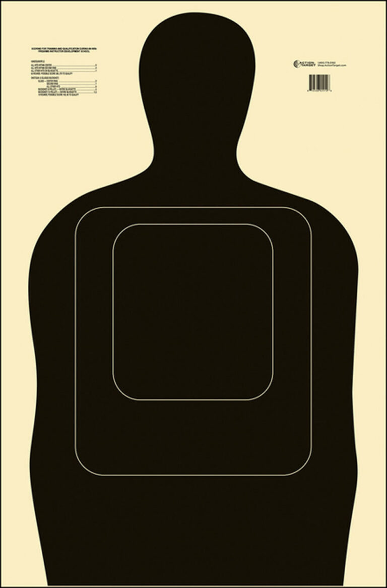 ACTION TARGET INC TQ5BLACK100 TQ-15 Training Target Hanging Paper 24″ x 45″ Silh