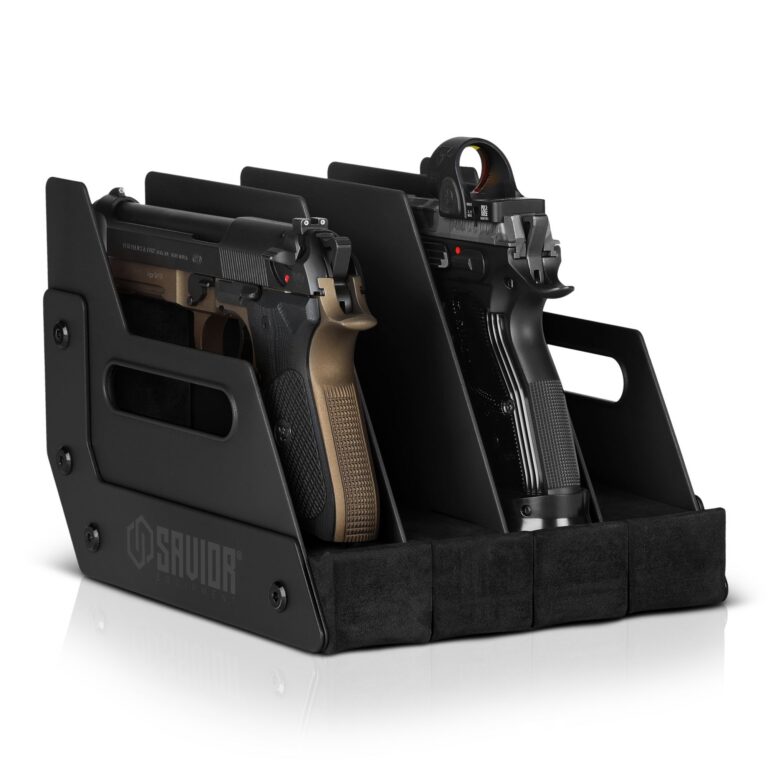 Savior Equipment 4-Slot Handgun Storage Rack – Black