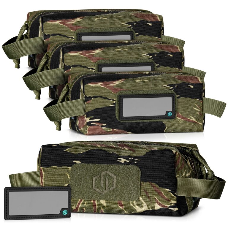 [4-Pack] 1000D Camo Loose Sac Soft Ammo Accessories Pouch w/ 8 Writable ID Patches – Tigerstrip