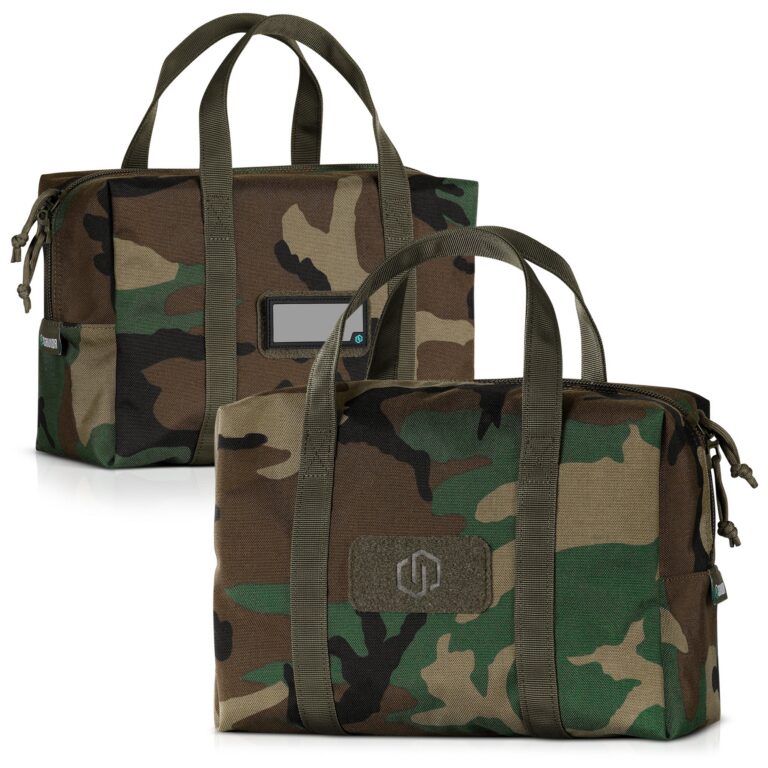 Savior Equipment [2-Pack] 1000D Camo Mini Hauler Duffle Bag w/ 2 Writable ID Patches – M81 Woodland