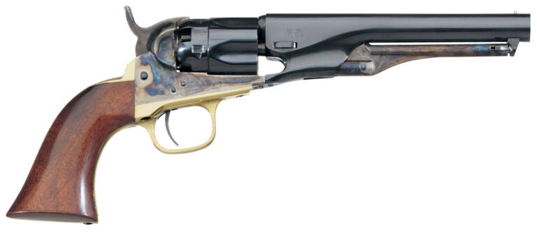 Taylors & Company 550799 1862 Pocket Police Uberti 36 Cal 5 Shot Percussion 5.50″ Blued Round Barrel, Blued Cylinder, Color Case Hardened Steel Frame, Walnut Grip Taylors & Company 550799 1862 Pocket Police Uberti 36 Cal 5 Shot Percussion 5.50″ Blued Round Barrel, Blued Cylinder, Color Case Hardened Steel Frame, Walnut Grip