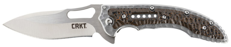 CRKT 5460 Fossil Compact 3.41″ Folding Drop Point Plain Satin 8Cr13MoV SS Blade, Brown G10/SS Handle, Includes Pocket Clip CRKT 5460 Fossil Compact 3.41″ Folding Drop Point Plain Satin 8Cr13MoV SS Blade, Brown G10/SS Handle, Includes Pocket Clip